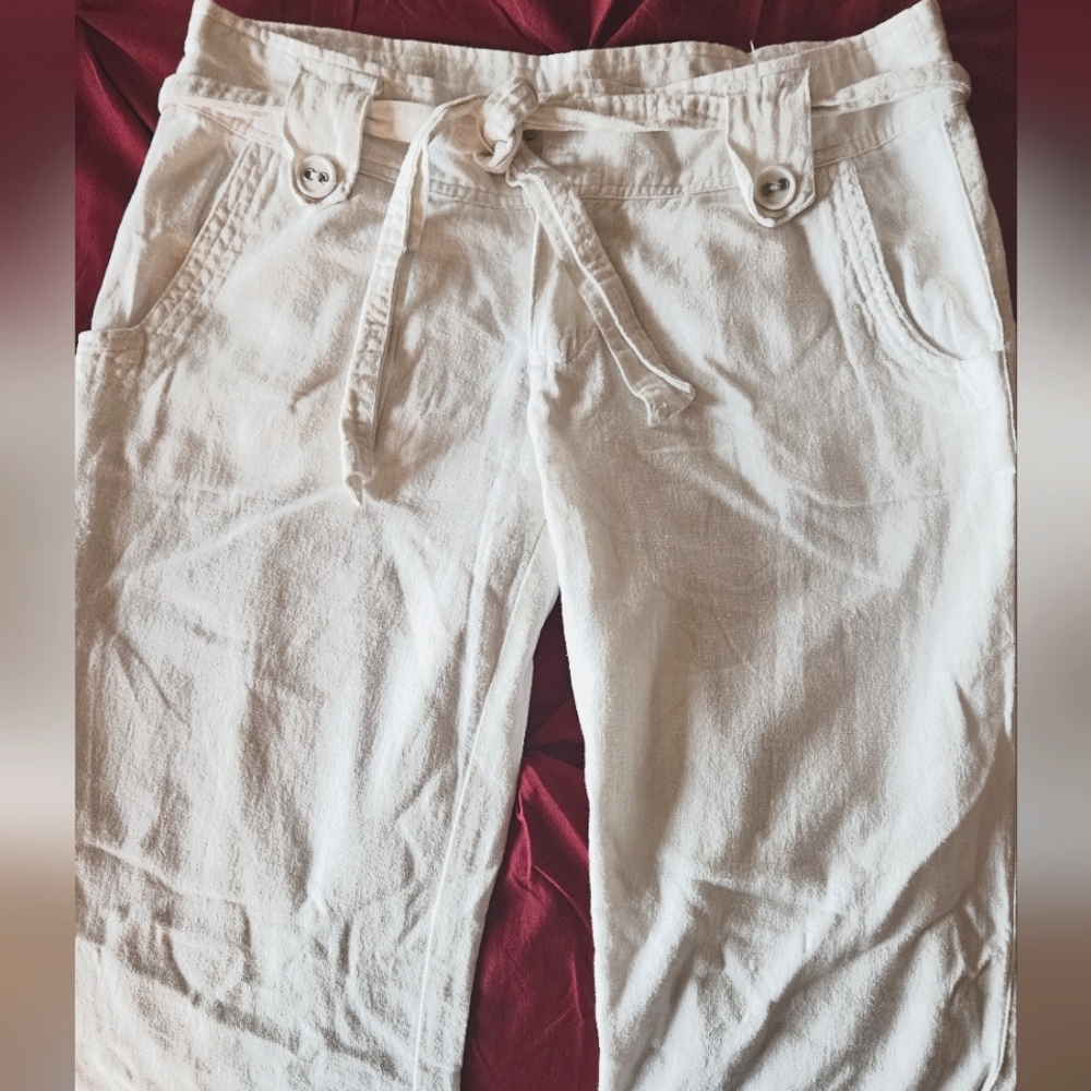 Body Central White Linen Pants